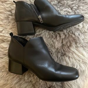 Born black leather ankle booties 10